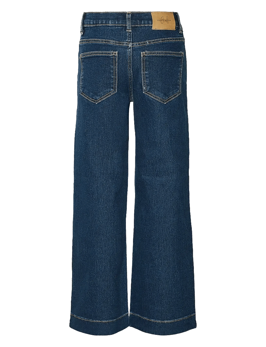 Vero Moda Girl - VMDAISY HR WIDE DNM JNS VI3440 GIRL NOOS - pantalons larges - dark blue denim - 1
