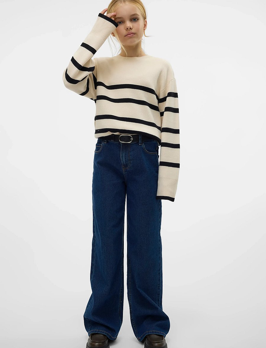 Vero Moda Girl - VMDAISY HR WIDE DNM JNS VI3440 GIRL NOOS - pantalons larges - dark blue denim - 2