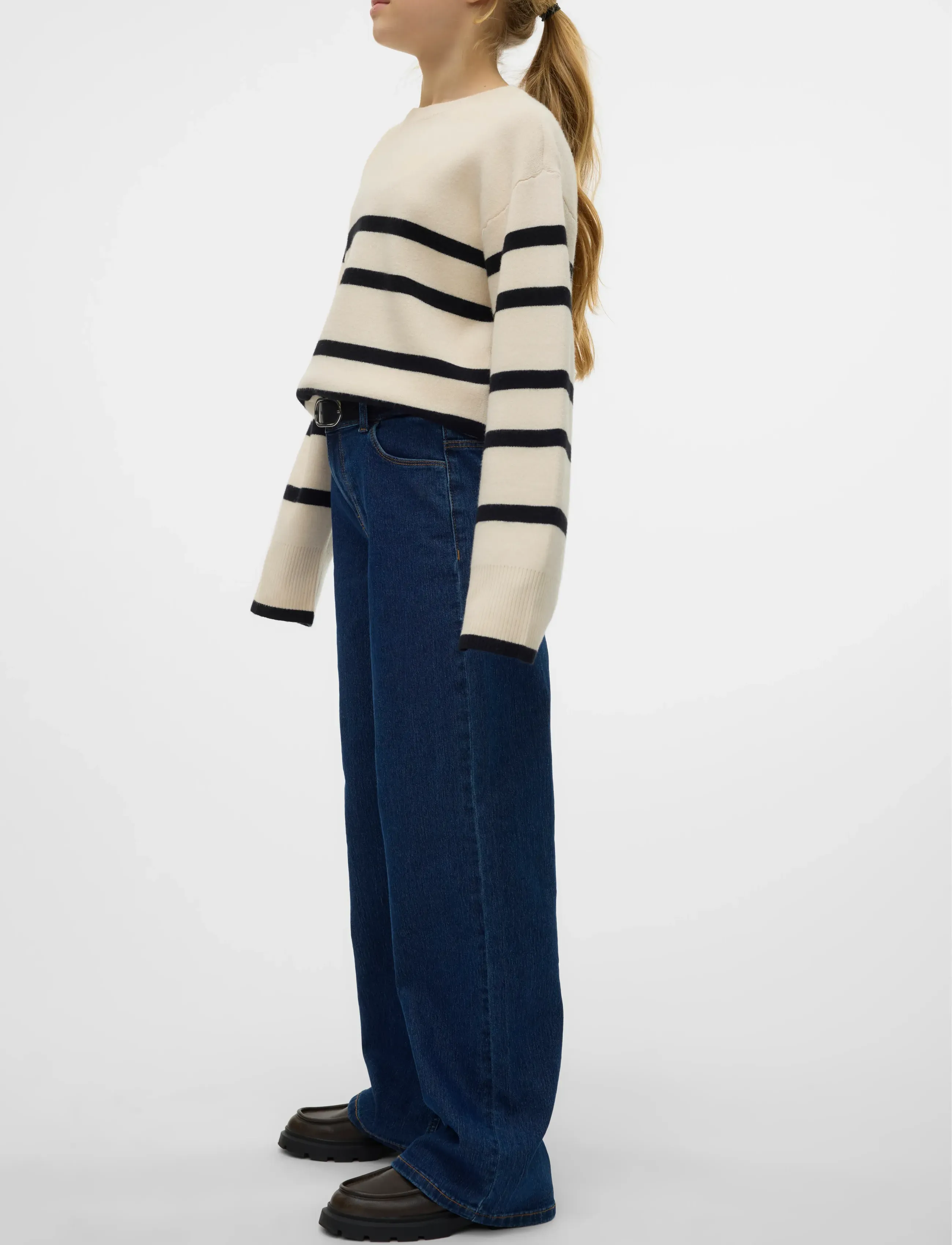 Vero Moda Girl - VMDAISY HR WIDE DNM JNS VI3440 GIRL NOOS - pantalons larges - dark blue denim - 4