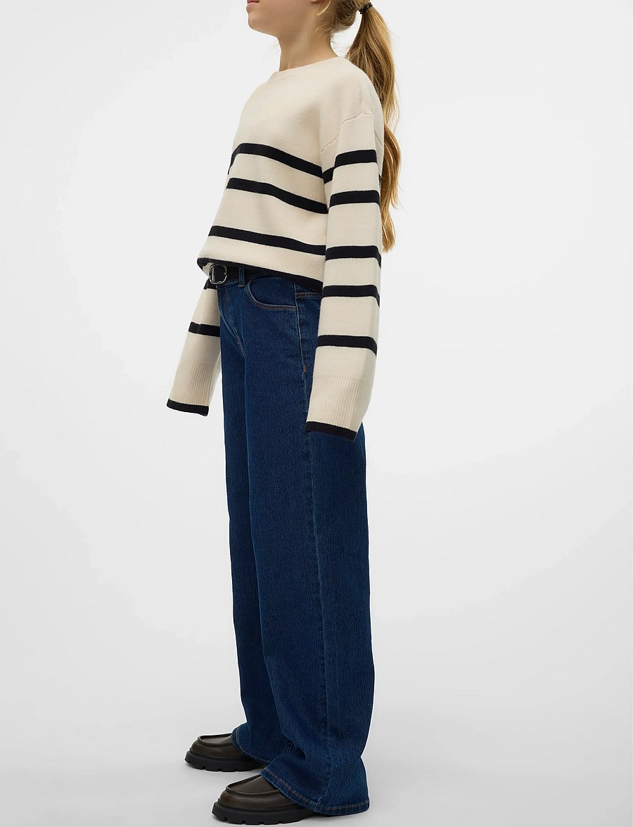 Vero Moda Girl - VMDAISY HR WIDE DNM JNS VI3440 GIRL NOOS - pantalons larges - dark blue denim - 4