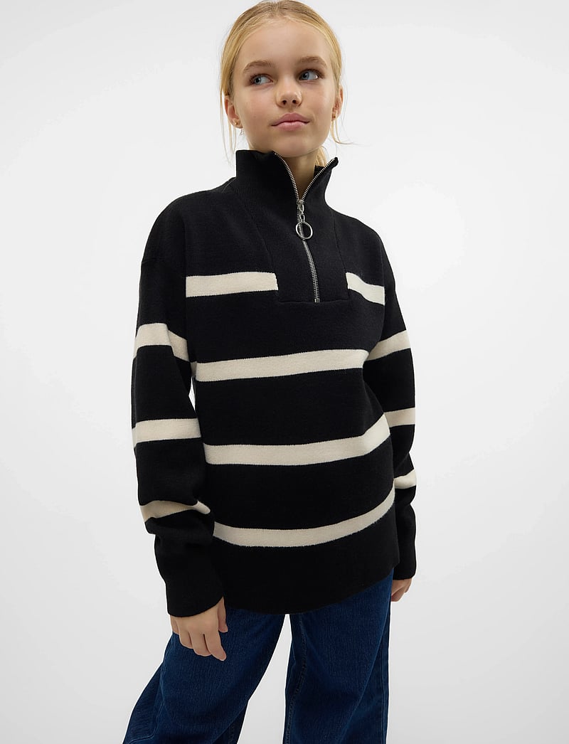 Vero Moda Girl - VMSABA LS HIGHNECK BLOUSE GA GIRL NOOS - neulepuserot - black - 0