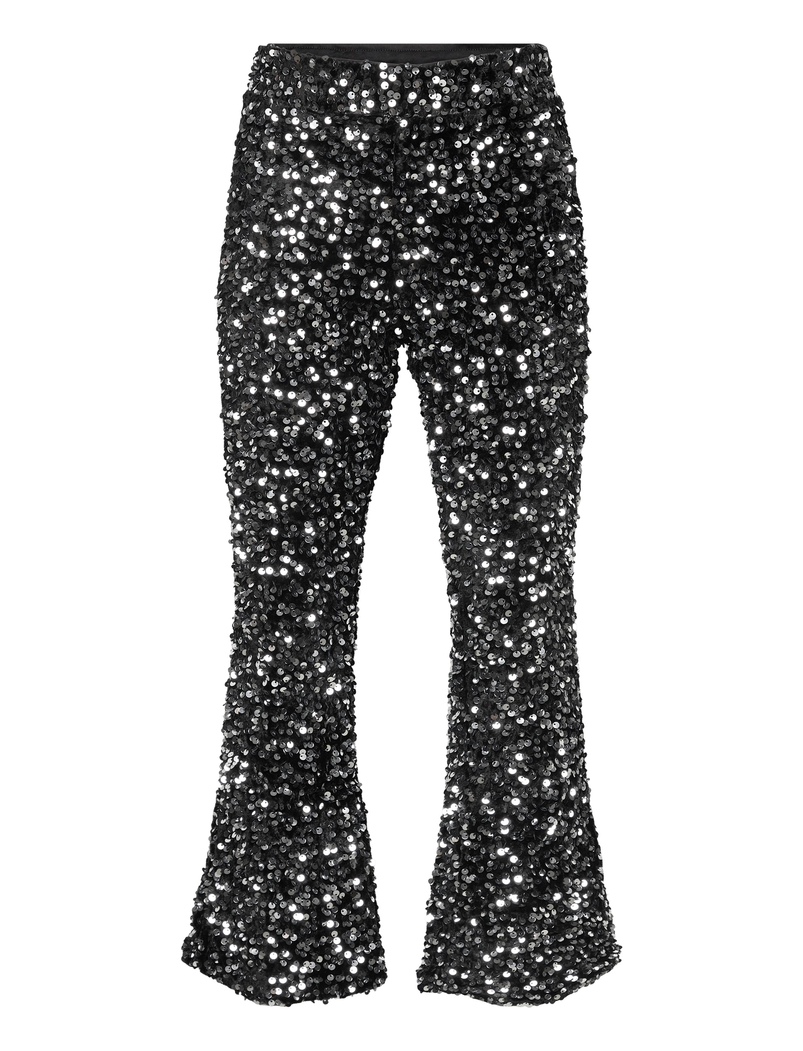 Vero Moda Girl VMBELLA SEQUINS HW FLARED PANT JRS GIRL - Tøj - BLACK / black