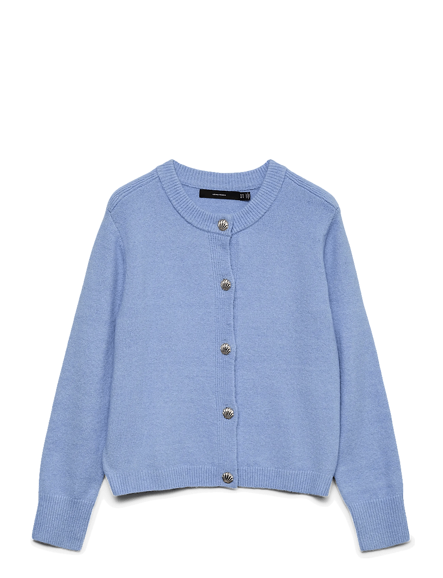 Vero Moda Girl - VMFIONA LS SHORT BUTTON CARDI BOO GIRL - leichte jacken - brunnera blue - 1