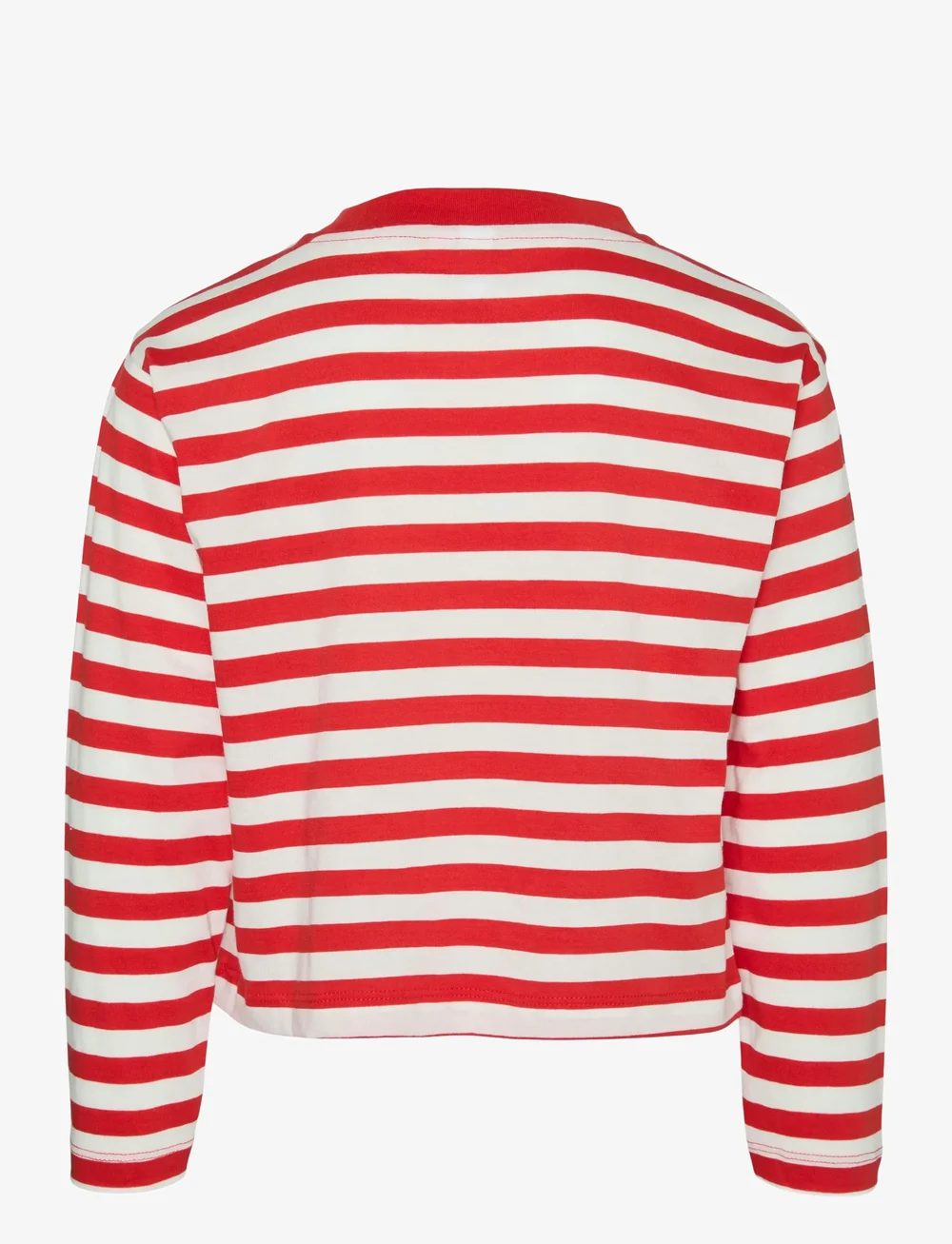 Vero Moda Girl - VMLEILA STRIPE LS SHORT TOP GIRL NOOS - pikkade varrukatega t-särgid - snow white - 2