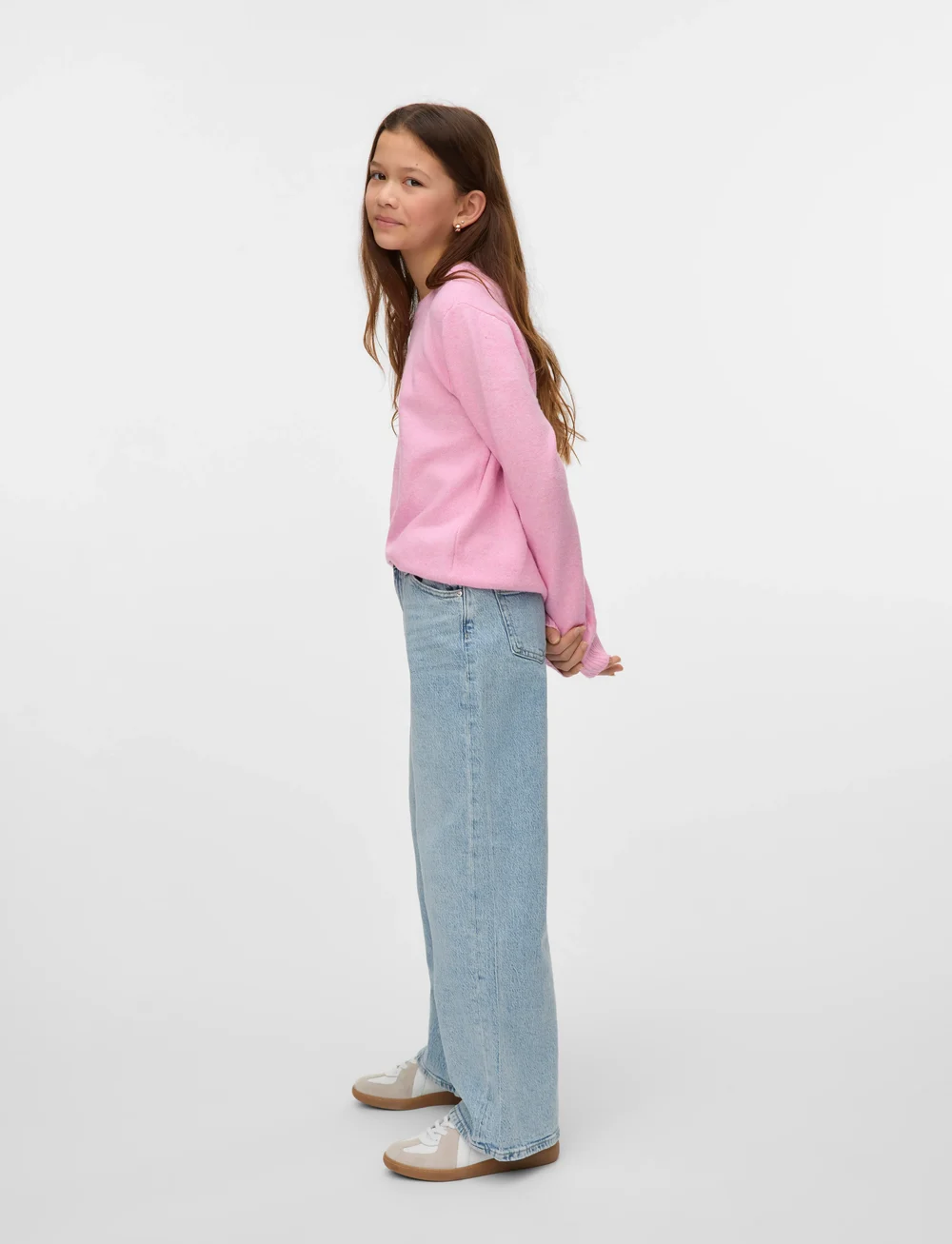 Vero Moda Girl - VMTESSA HR WIDE JEANS RA339 GIRL NOOS - brede jeans - light blue denim - 2