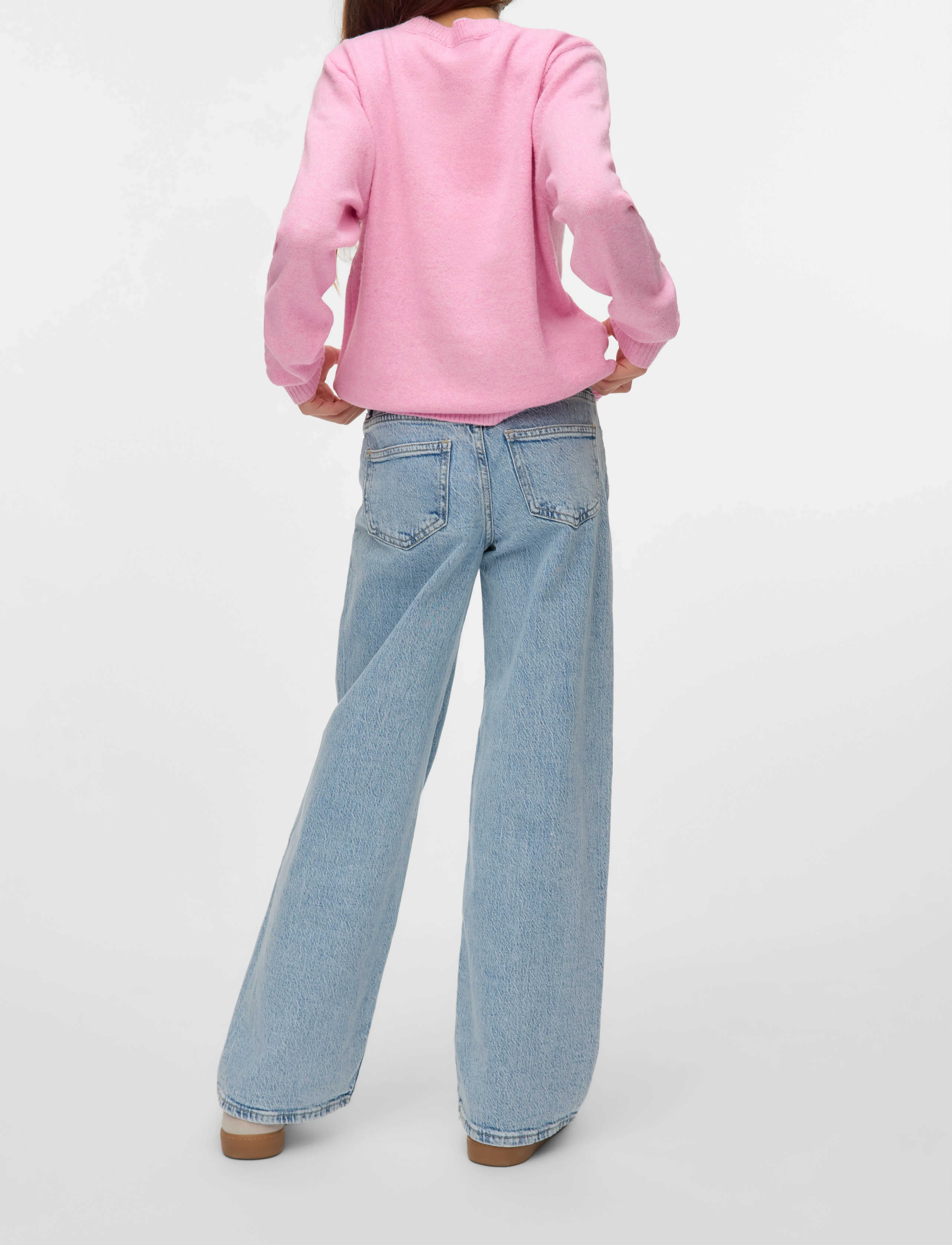 Vero Moda Girl - VMTESSA HR WIDE JEANS RA339 GIRL NOOS - pantalons larges - light blue denim - 4