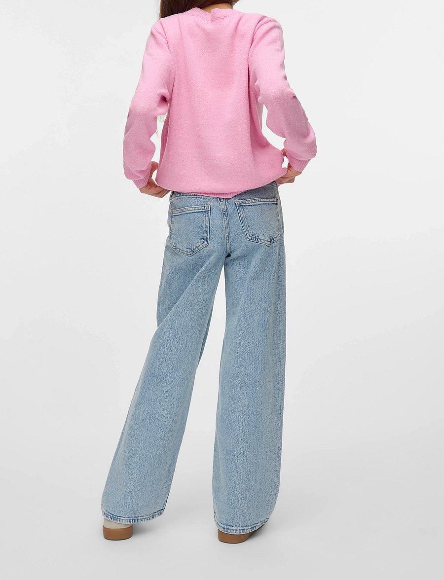 Vero Moda Girl - VMTESSA HR WIDE JEANS RA339 GIRL NOOS - pantalons larges - light blue denim - 4