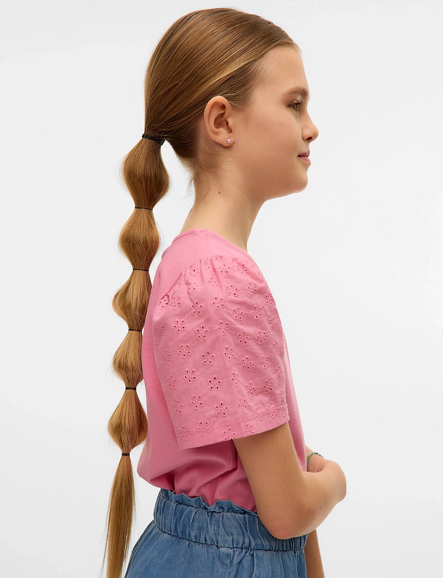 Vero Moda Girl - VMPANNA PUFF SS TOP JRS GIRL - wild rose - 4