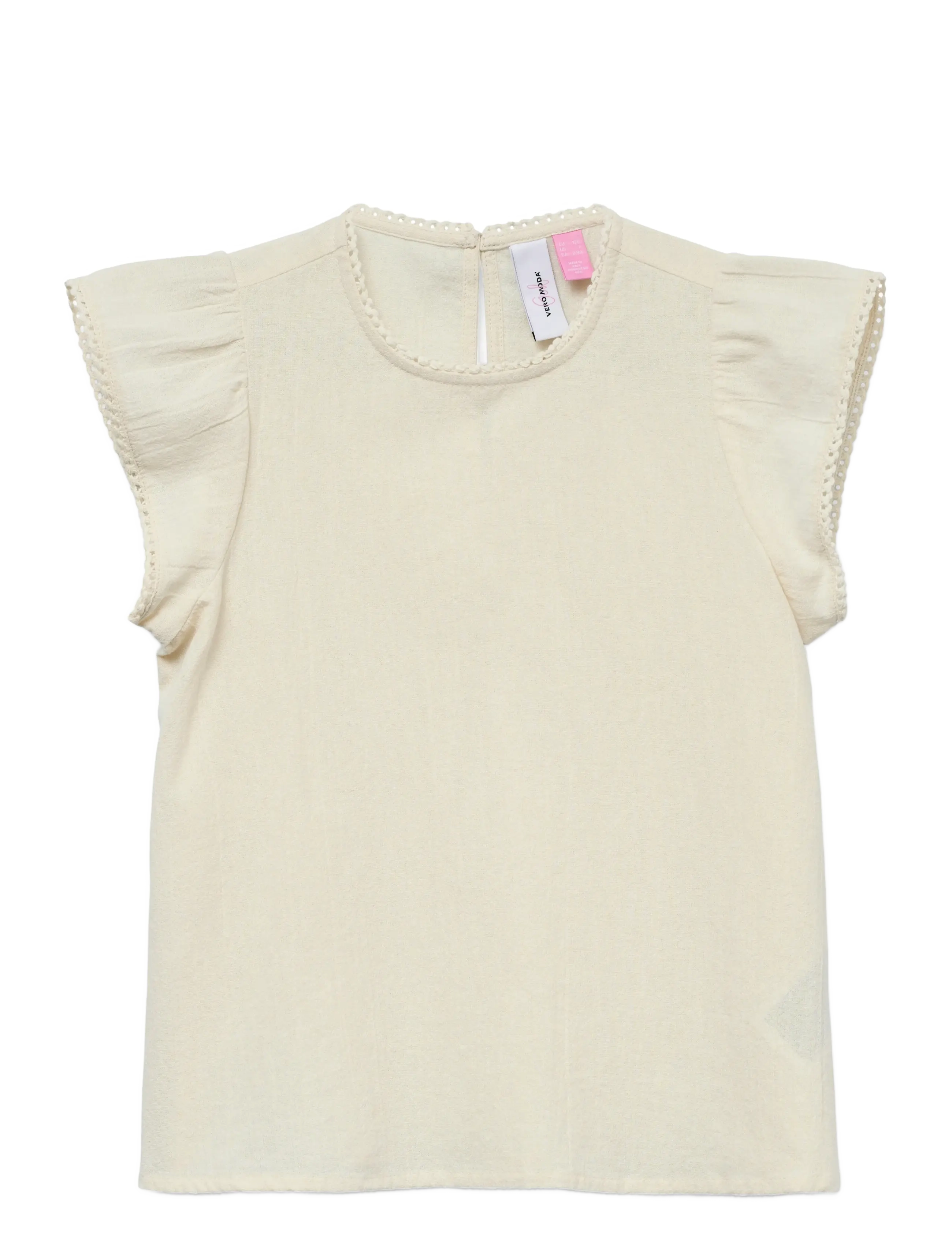 VERO MODA Mädchen Vmpretty Ss Oberteil Wvn Ga Mädchen Cream - 146 - Kinder