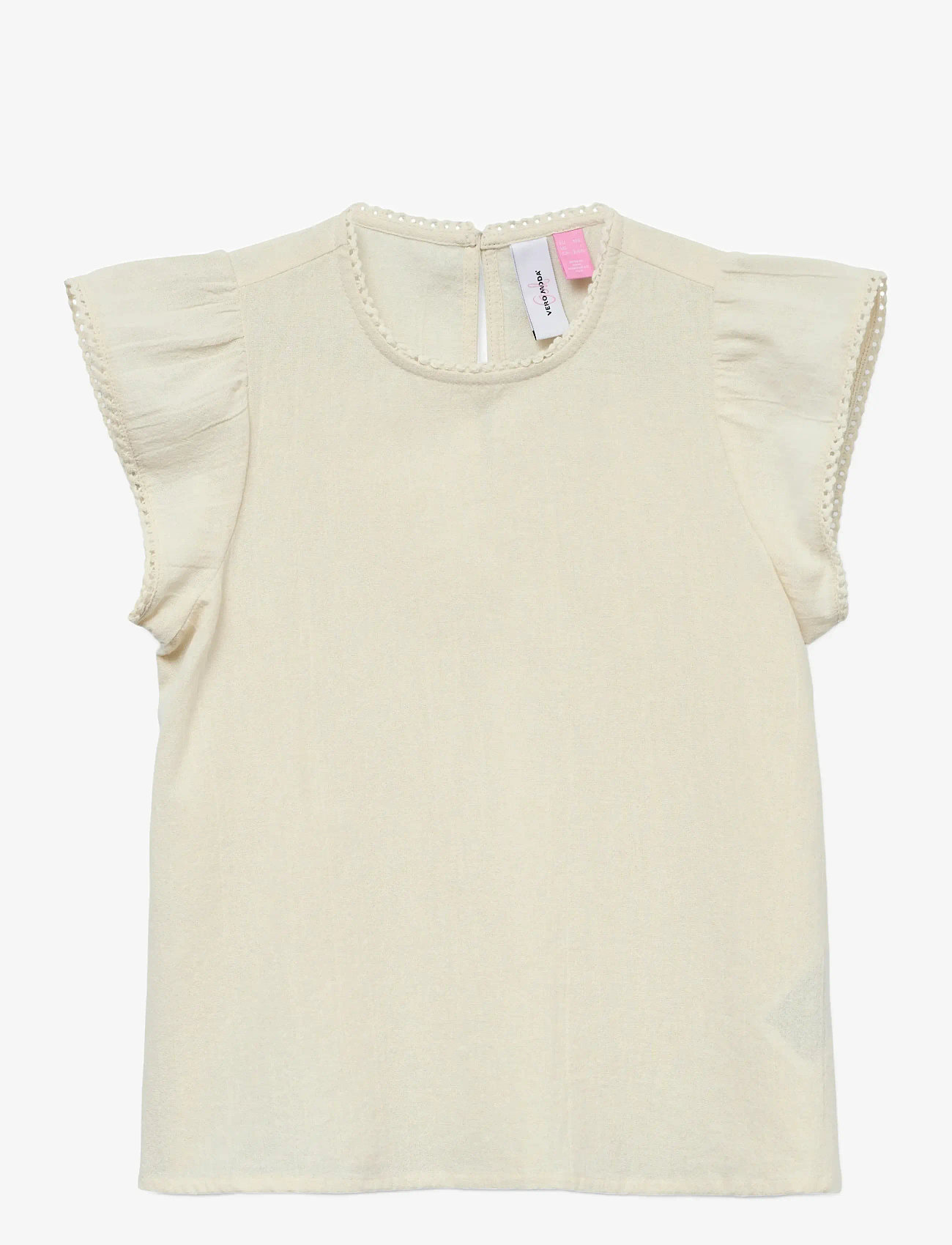 Vero Moda Girl - VMPRETTY SS TOP WVN GA GIRL - blusen & tuniken - oatmeal - 0