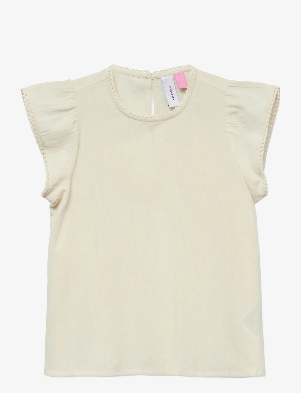 Vero Moda Girl - VMPRETTY SS TOP WVN GA GIRL - pluusid ja tuunikad - oatmeal - 0