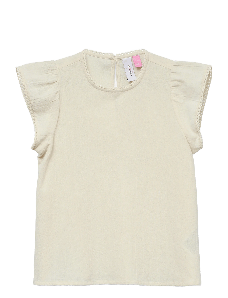 Vero Moda Girl - VMPRETTY SS TOP WVN GA GIRL - chemisiers & tuniques - oatmeal - 0