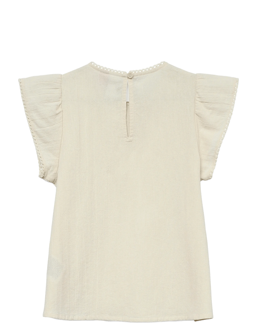 Vero Moda Girl - VMPRETTY SS TOP WVN GA GIRL - chemisiers & tuniques - oatmeal - 1