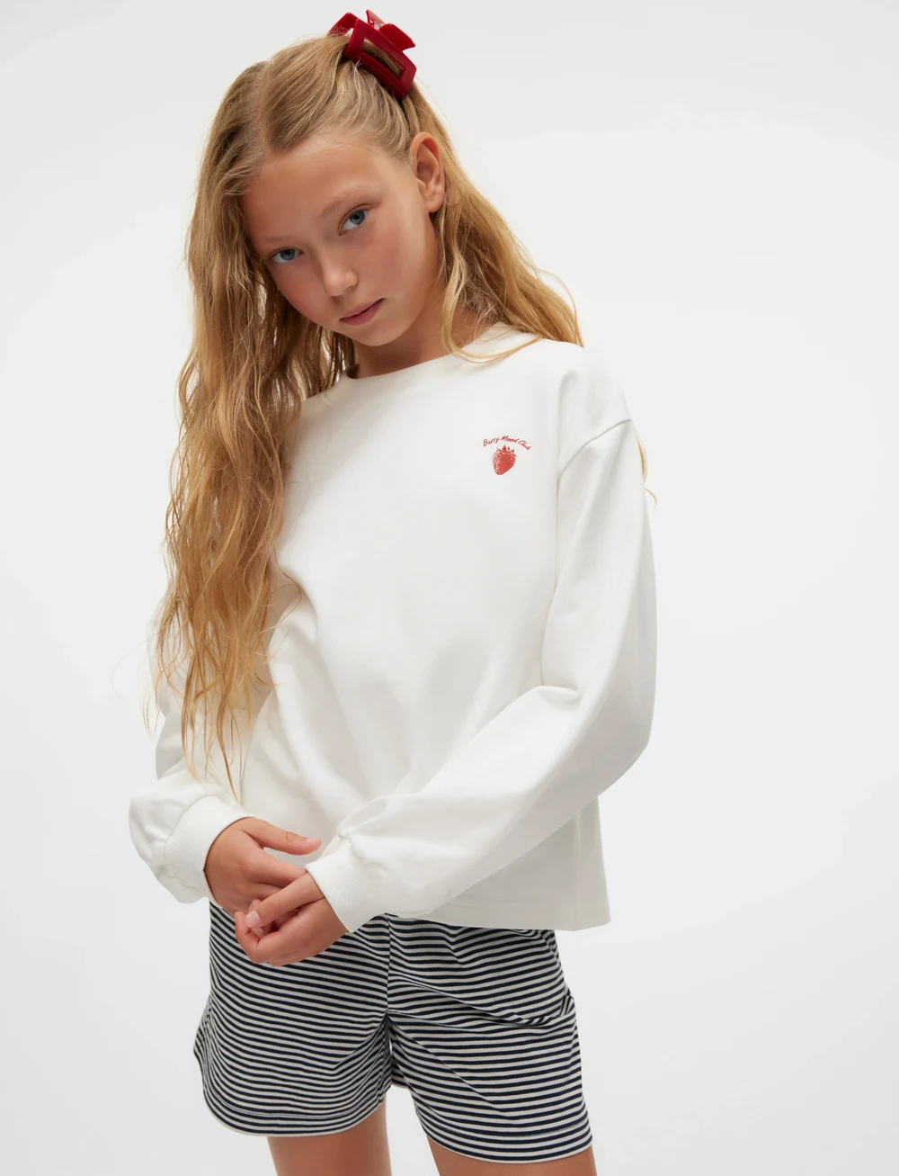 Vero Moda Girl - VMBRENDA BERRY LS SWEAT JRS GA GIRL - dressipluusid - cloud dancer - 2