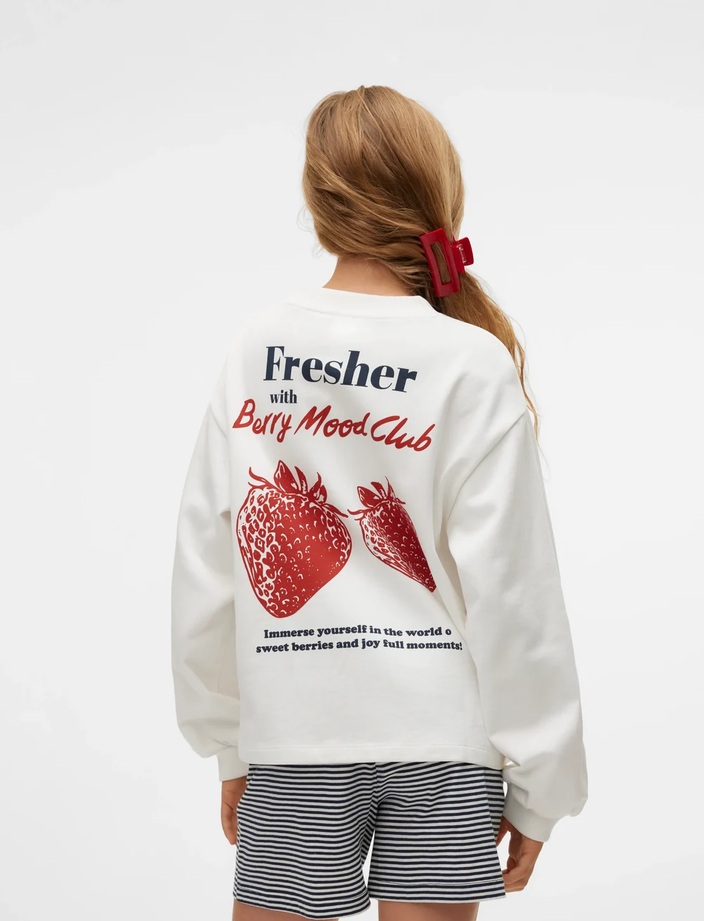 Vero Moda Girl - VMBRENDA BERRY LS SWEAT JRS GA GIRL - dressipluusid - cloud dancer - 3