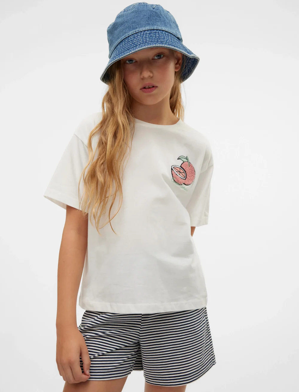 Vero Moda Girl - VMFRUITY KELLY SS TOP JRS GIRL - lühikeste varrukatega t-särgid - snow white - 1