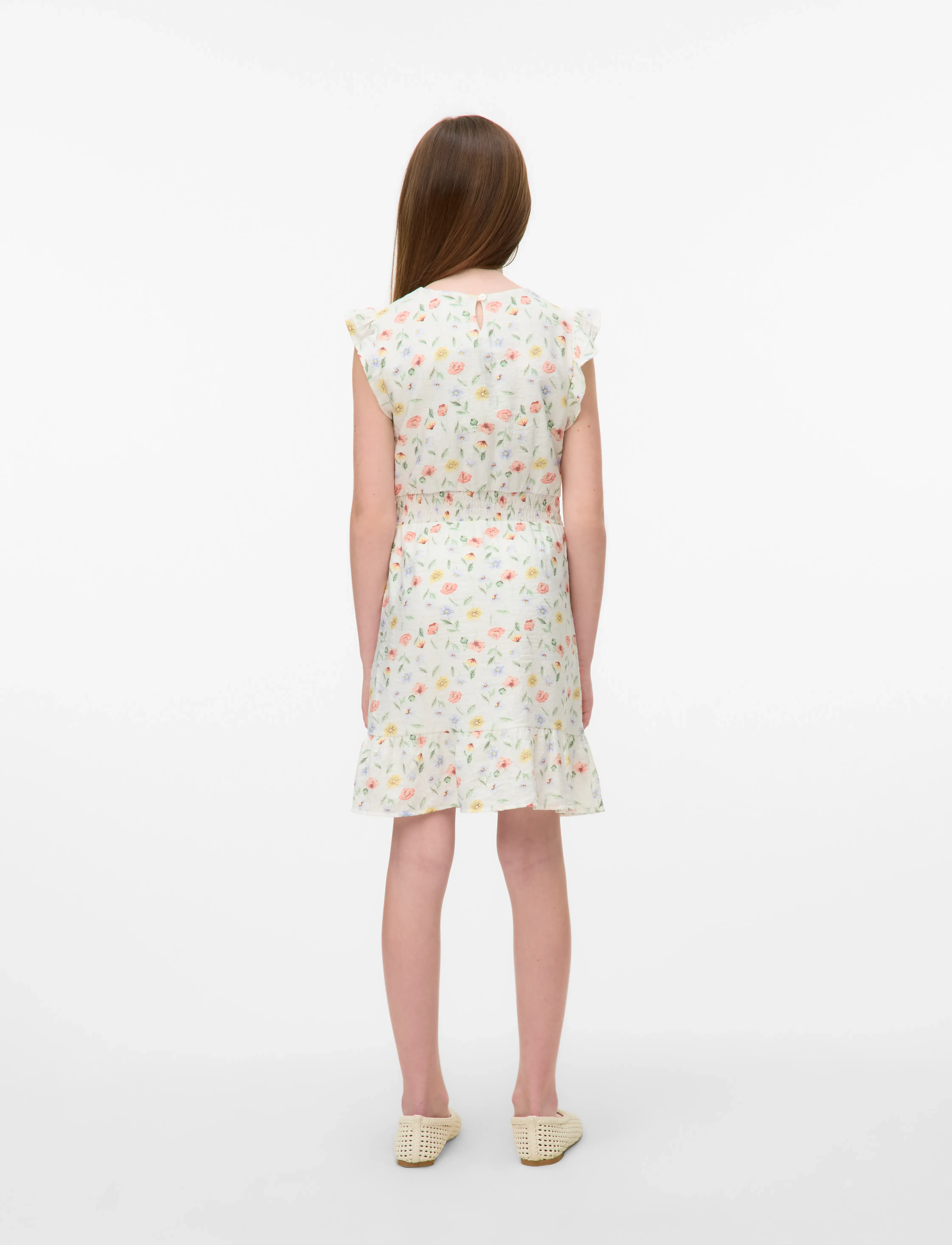 Vero Moda Girl - VMJOSIE MARIGOLD SL SHORT DRESS WVN GIRL - robes décontractées sans manches - birch - 3