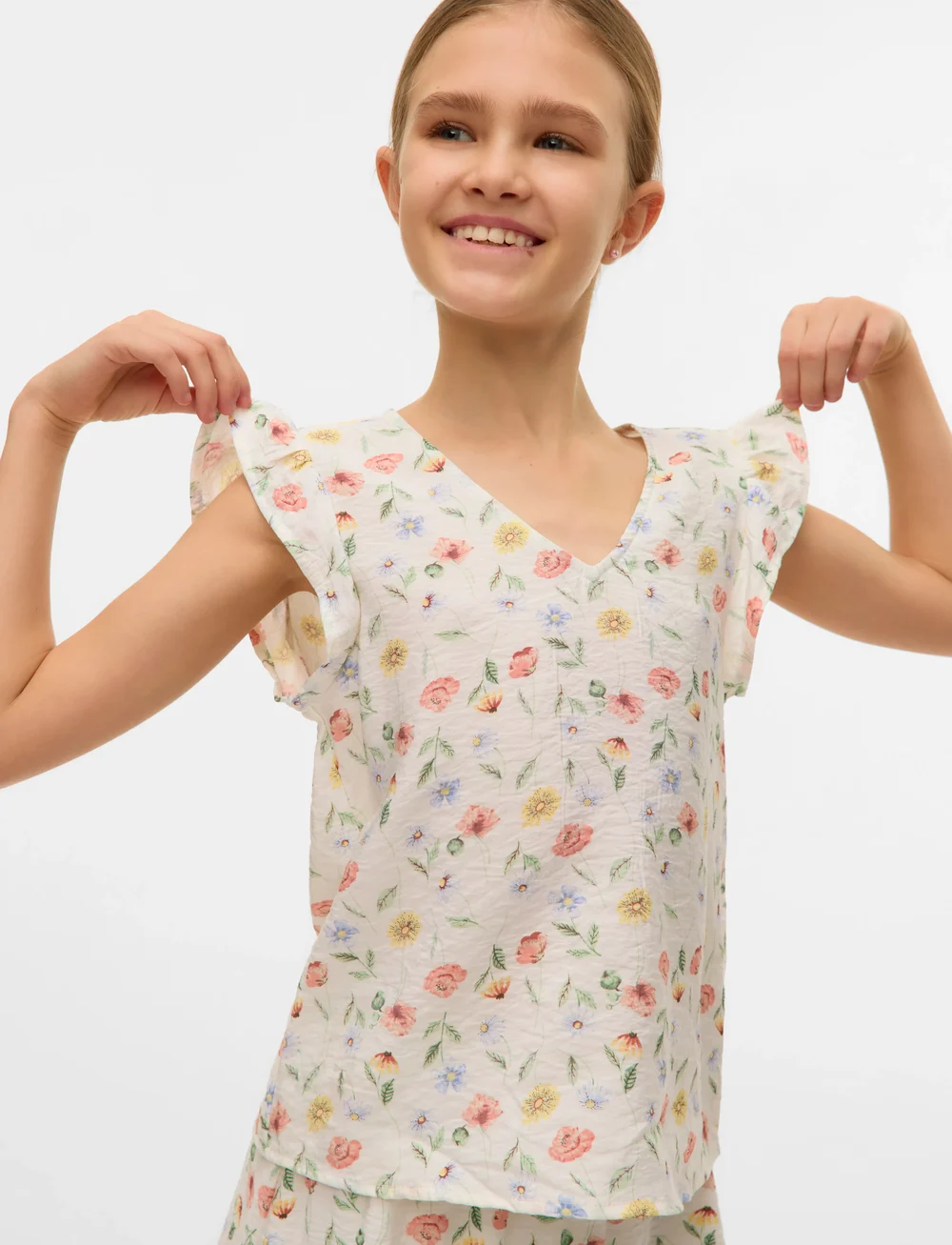 Vero Moda Girl - VMJOSIE MARIGOLD SL TOP WVN GIRL - blusen & tuniken - birch - 0