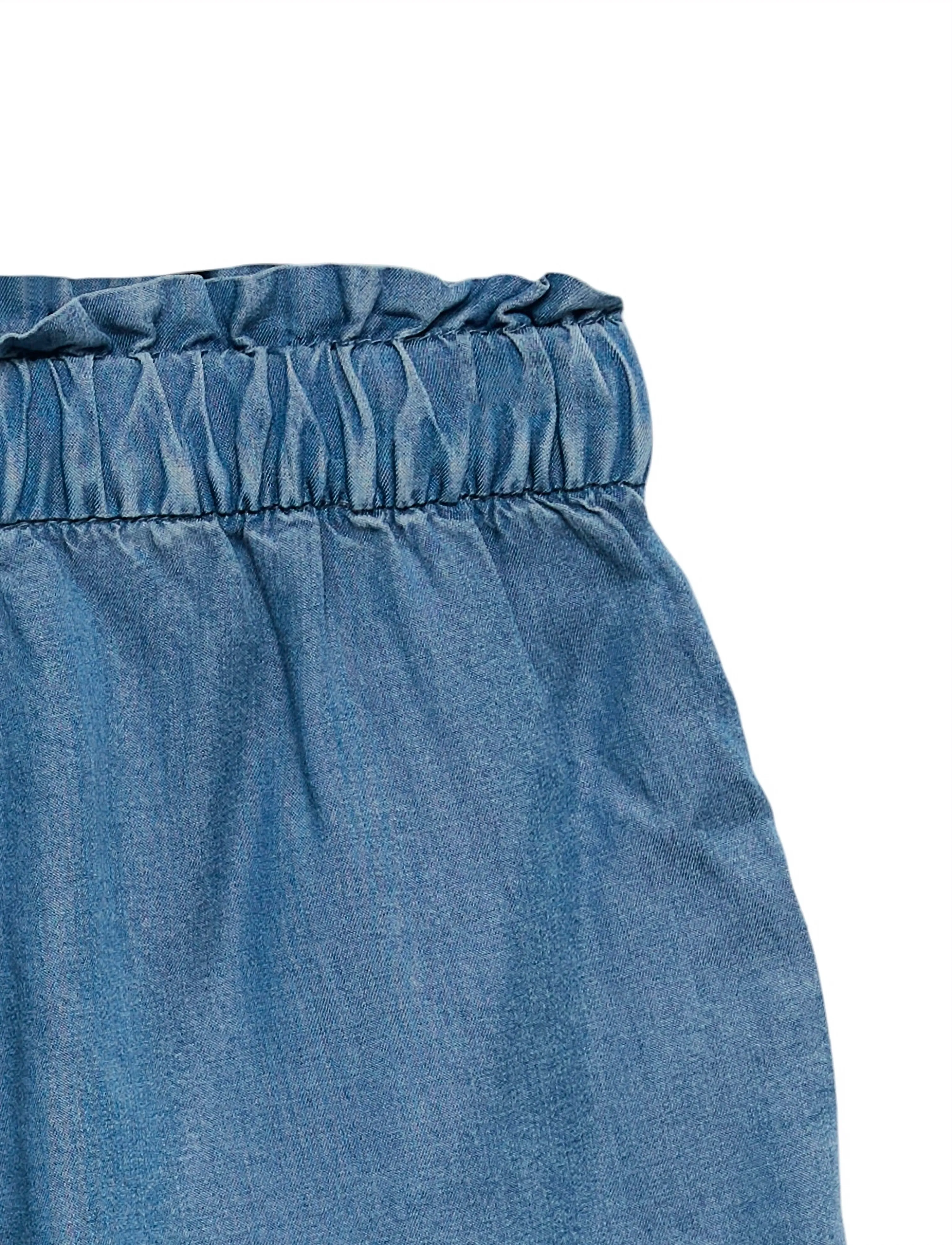Vero Moda Girl - VMHARPER HR PULL ON FRILL SHORTS GIRL - medium blue denim - 4
