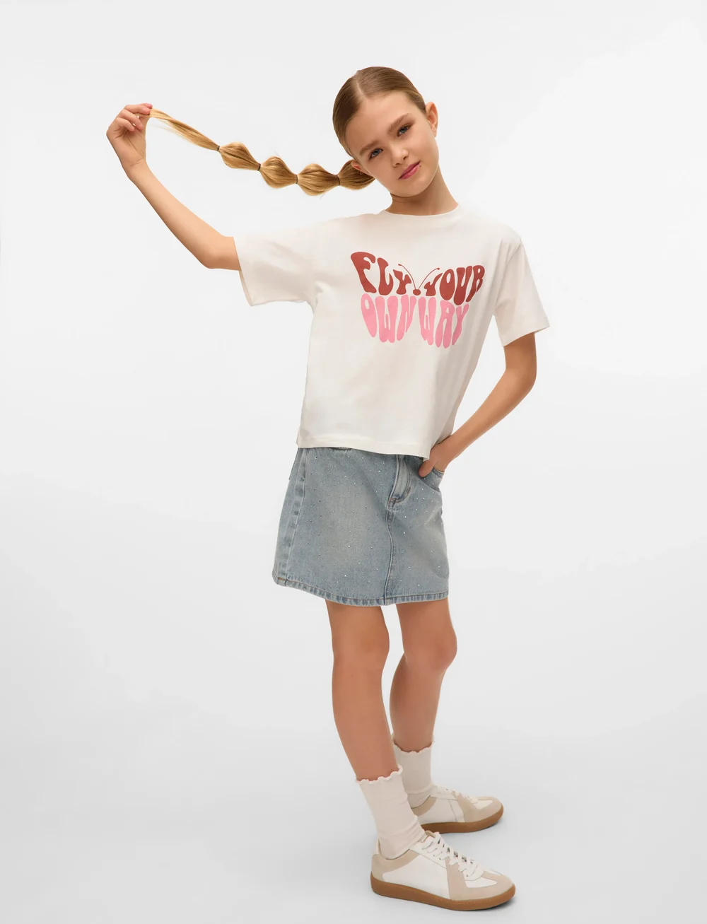 Vero Moda Girl - VMBLING MR SHORT RHINES DENIM SKIRT GIRL - teksaseelikud - light blue denim - 3