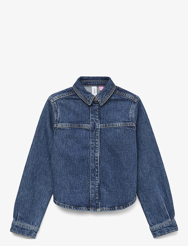 Vero Moda Girl - VMHAYDEN LS BOW DENIM SHIRT RA3040 GIRL - pikkade varrukatega särgid - medium blue denim - 0