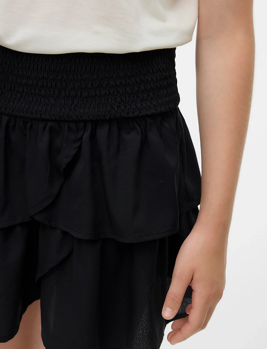 Vero Moda Girl - VMEMMA SMOCK LAYER SKIRT WVN GIRL NOOS - korte nederdele - black - 3