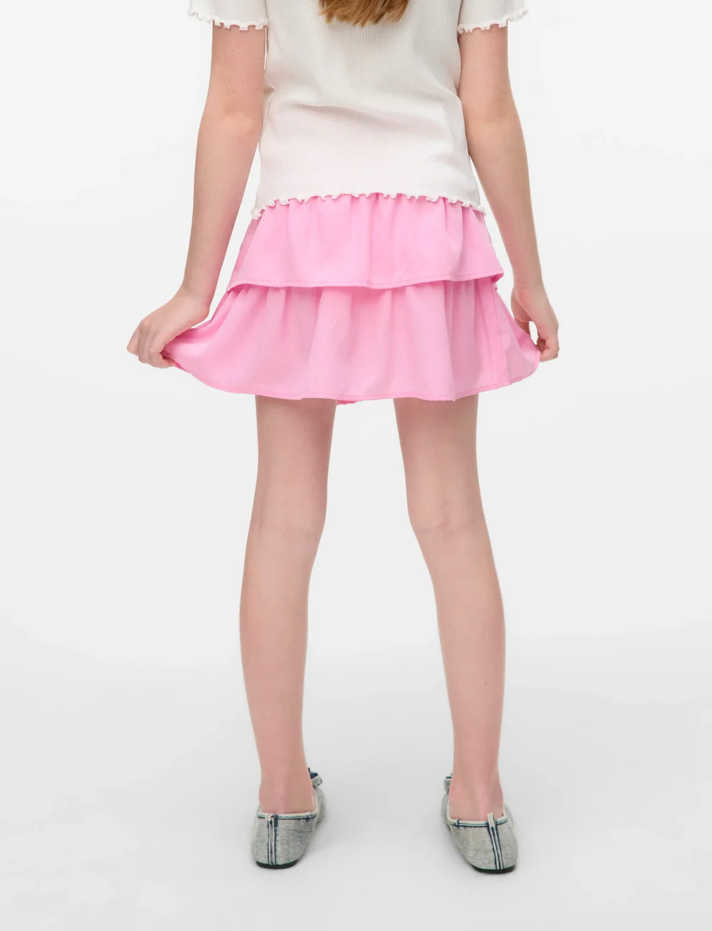 Vero Moda Girl - VMEMMA SMOCK LAYER SHORT SKIRT WVN GIRL - miniseelikud - bonbon - 4