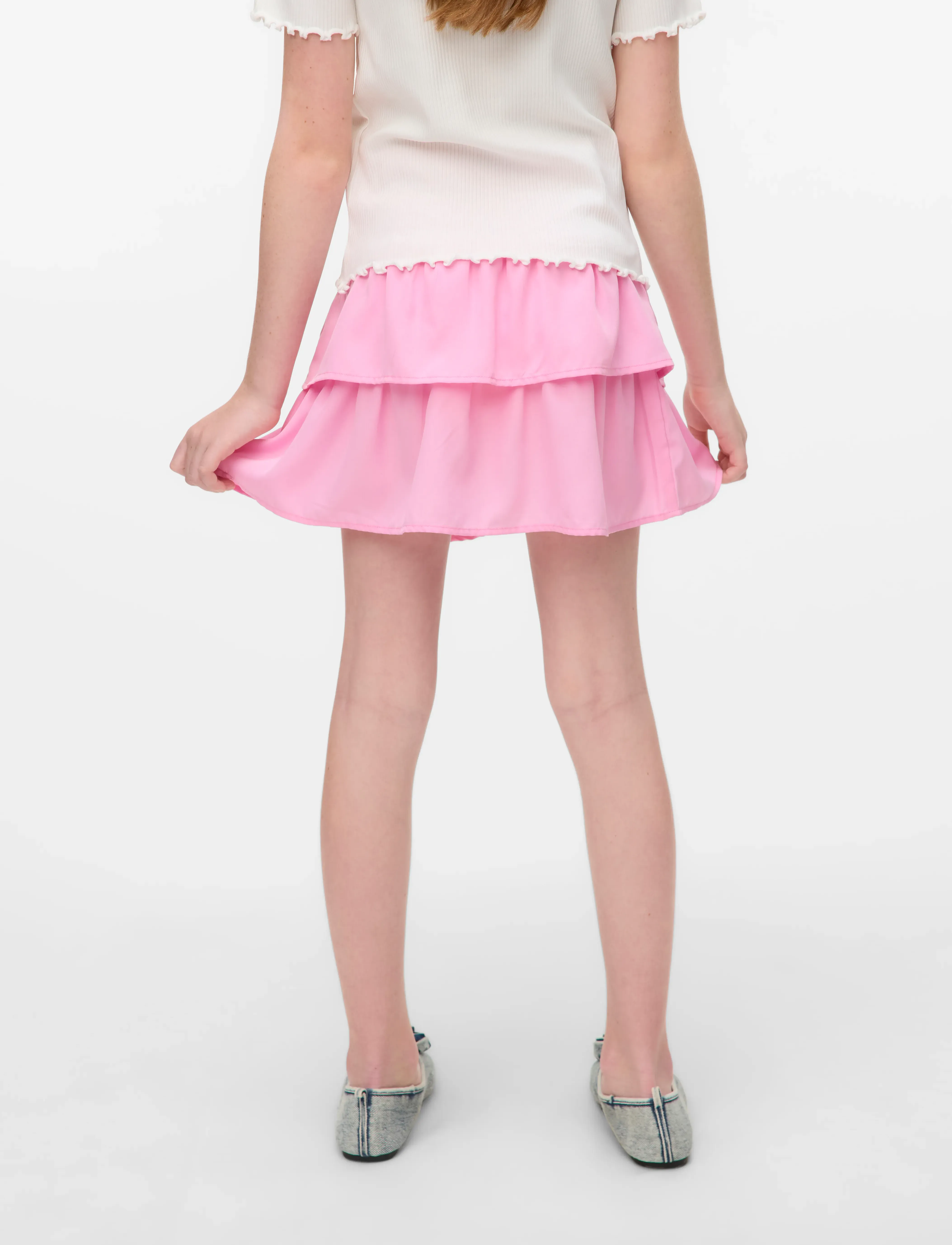 Vero Moda Girl - VMEMMA SMOCK LAYER SKIRT WVN GIRL NOOS - trumpi sijonai - bonbon - 4