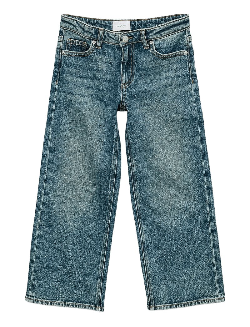 Vero Moda Girl - VMTESSA HR WIDE JEANS RA3033 GIRL NOOS - hosen mit weitem bein - medium blue denim - 1