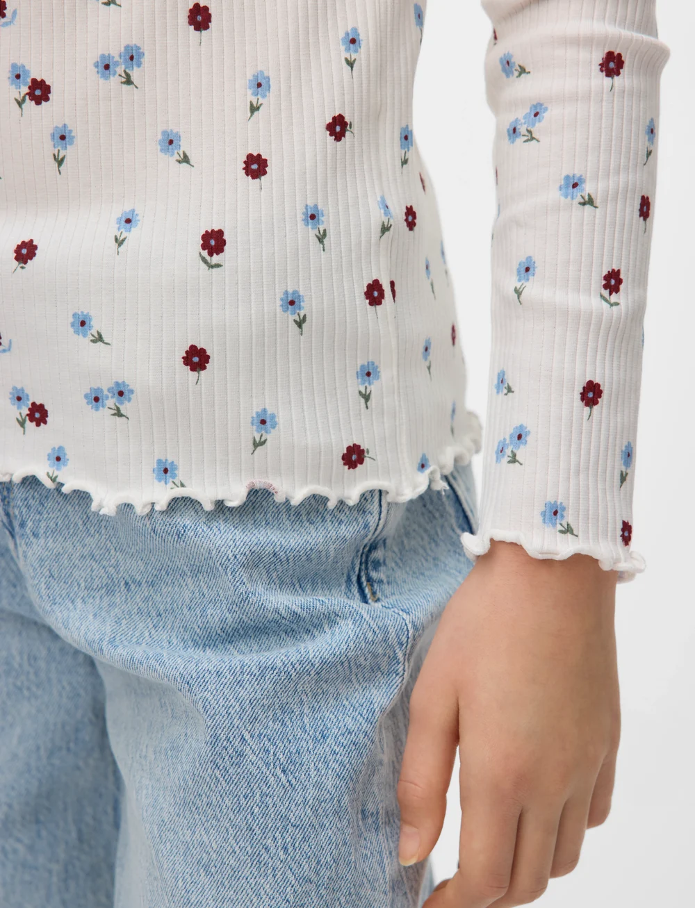 Vero Moda Girl - VMLAVENDER BLOOM LS TOP JRS GIRL - pikkade varrukatega t-särgid - snow white - 3