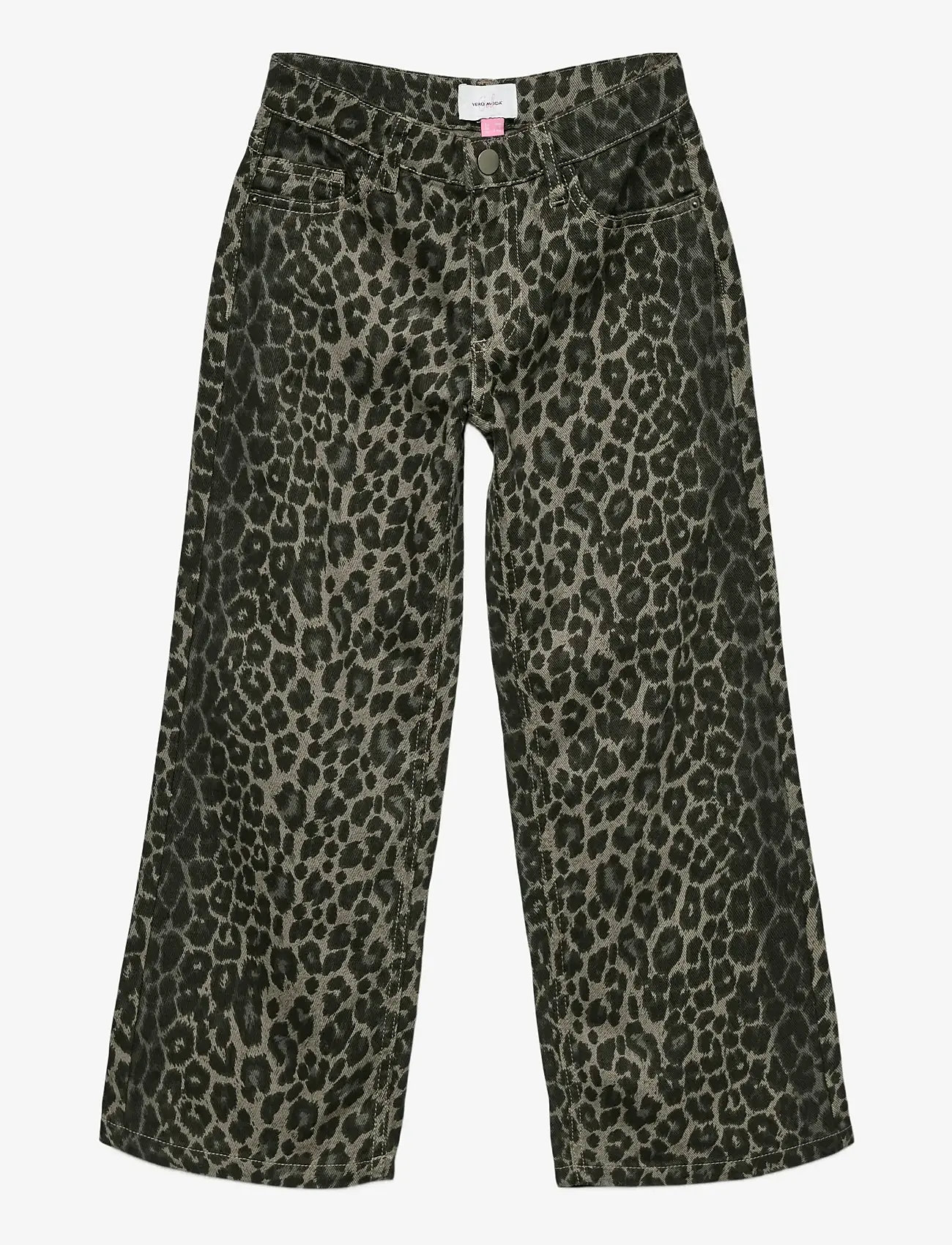Vero Moda Girl - VMLENORA TESSA HR WIDE LEO JEANS GIRL - laia säärega teksad - brushed nickel - 1
