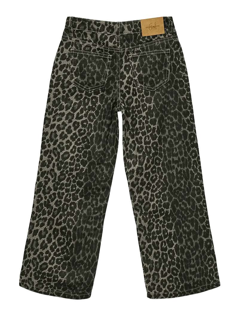 Vero Moda Girl - VMLENORA TESSA HR WIDE LEO JEANS GIRL - laia säärega teksad - brushed nickel - 2