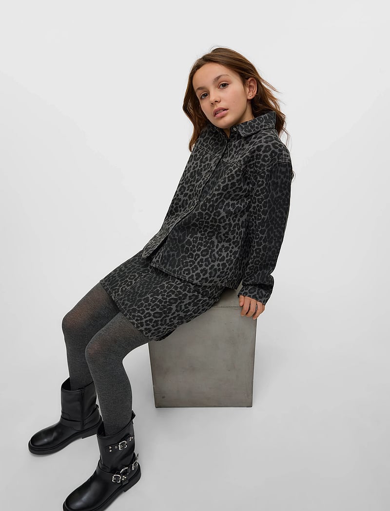 Vero Moda Girl - VMLENORA MR SHORT LEO SKIRT GIRL - jupes courtes - brushed nickel - 3