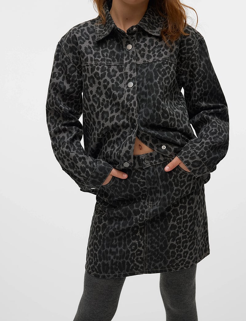 Vero Moda Girl - VMLENORA MR SHORT LEO SKIRT GIRL - jupes courtes - brushed nickel - 4