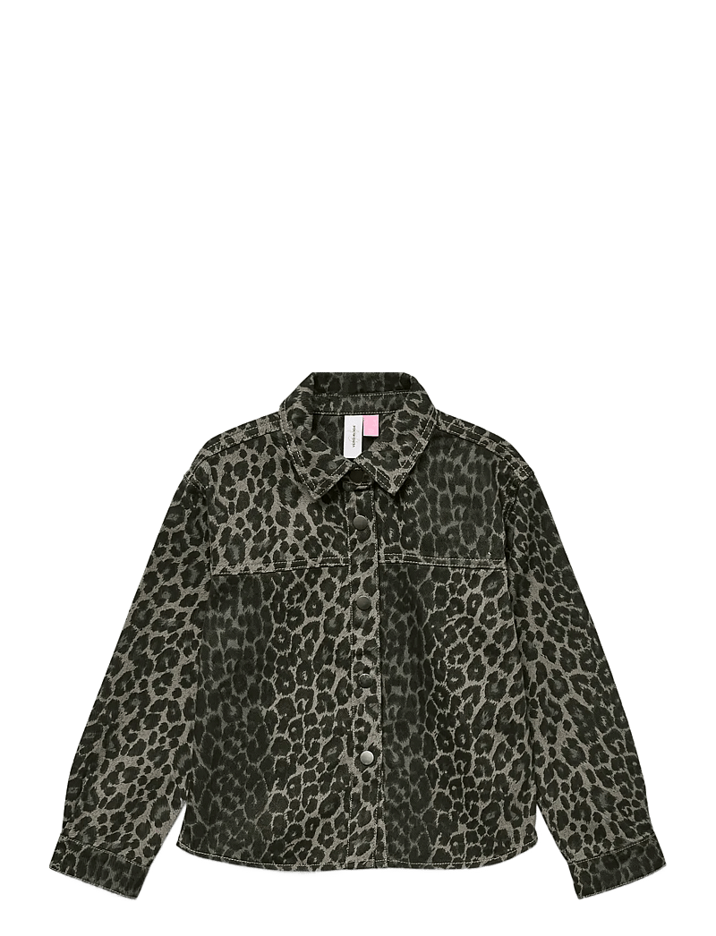 Vero Moda Girl - VMLENORA HAYDEN LS LEO DENIM SHIRT GIRL - langærmede skjorter - brushed nickel - 0