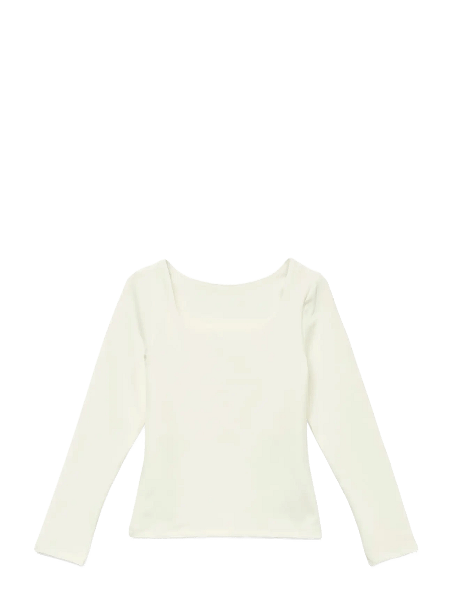 Vero Moda Girl - VMMILLION LS SQUARE TOP JRS GIRL NOOS - bluser & tunikaer - snow white - 0