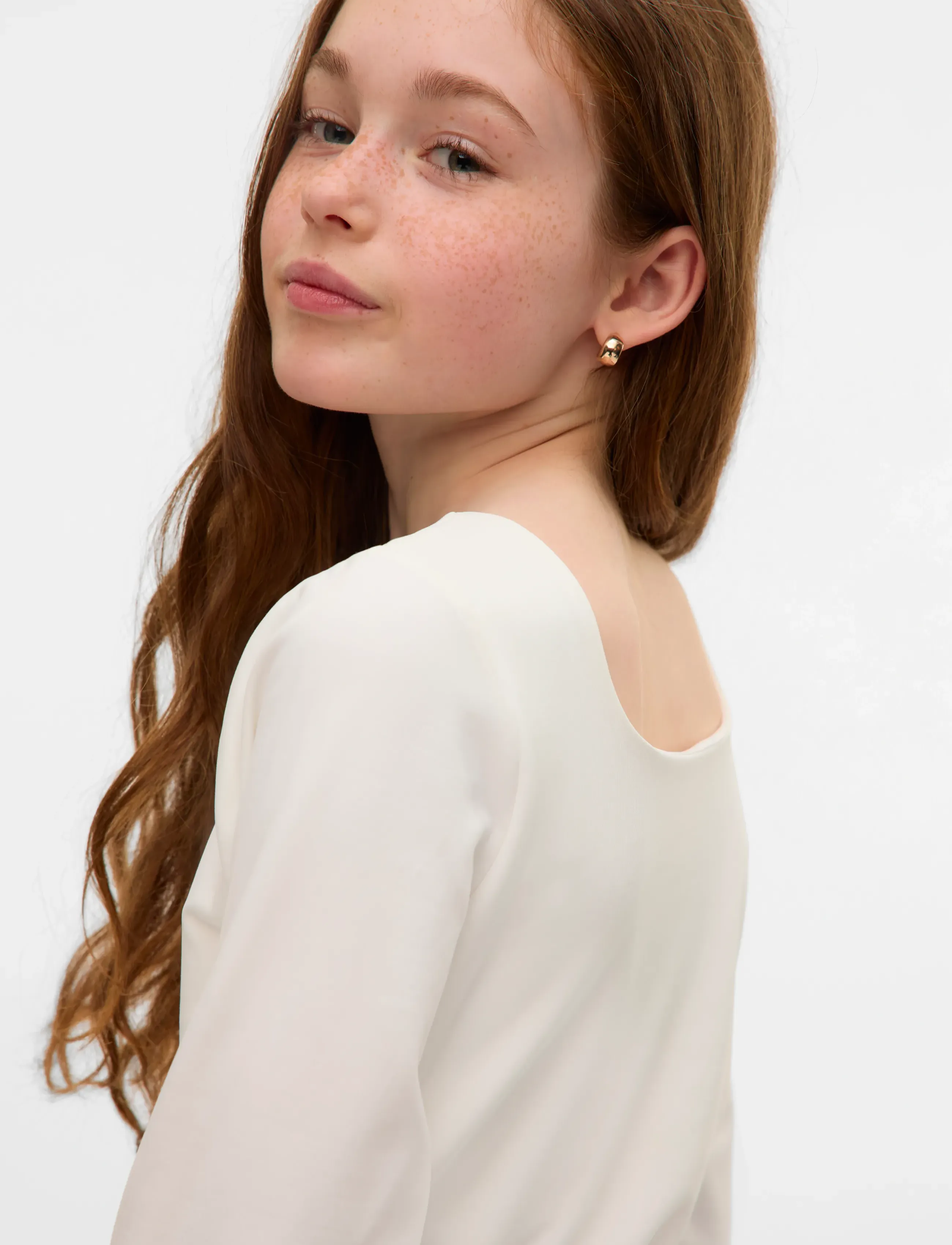 Vero Moda Girl - VMMILLION LS SQUARE TOP JRS GIRL NOOS - bluser & tunikaer - snow white - 3