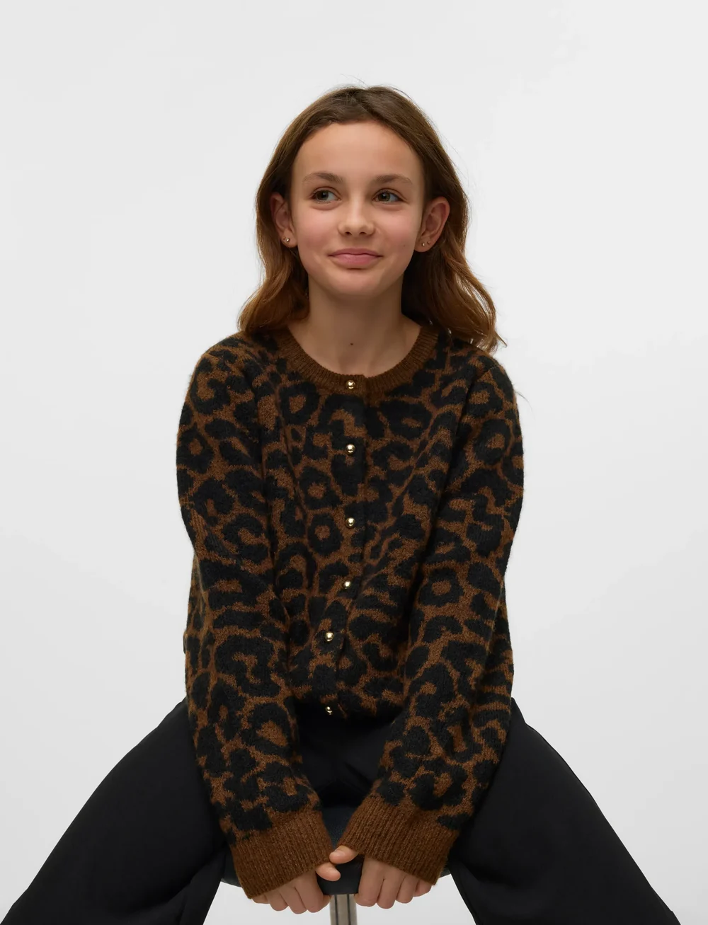 Vero Moda Girl - VMNEWKAI LS O-NECK CARDIGAN GIRL - cardigans - emperador - 3