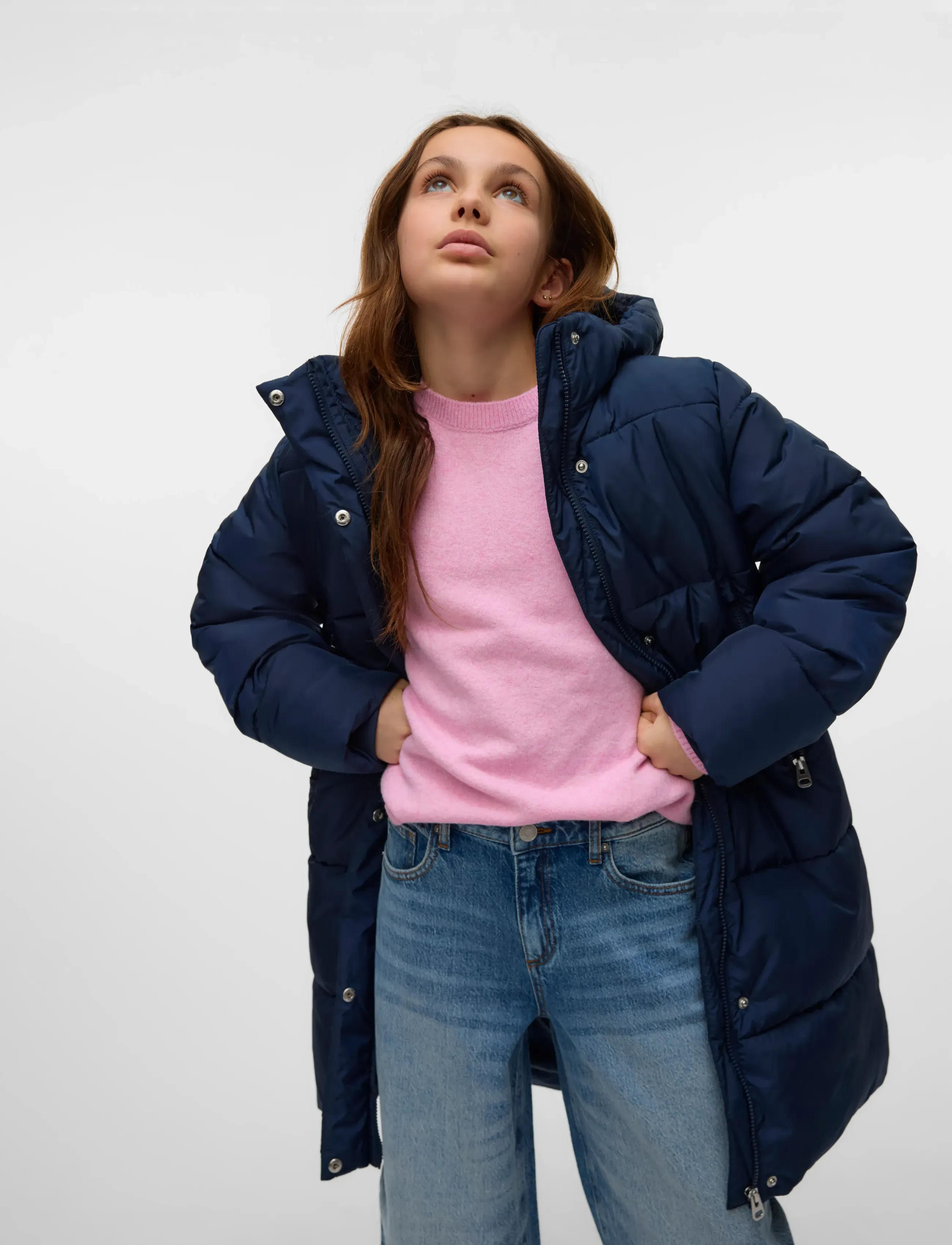 Vero Moda Girl - VMNOVA COAT HOOD GA GIRL - veste d'hiver - navy blazer - 3