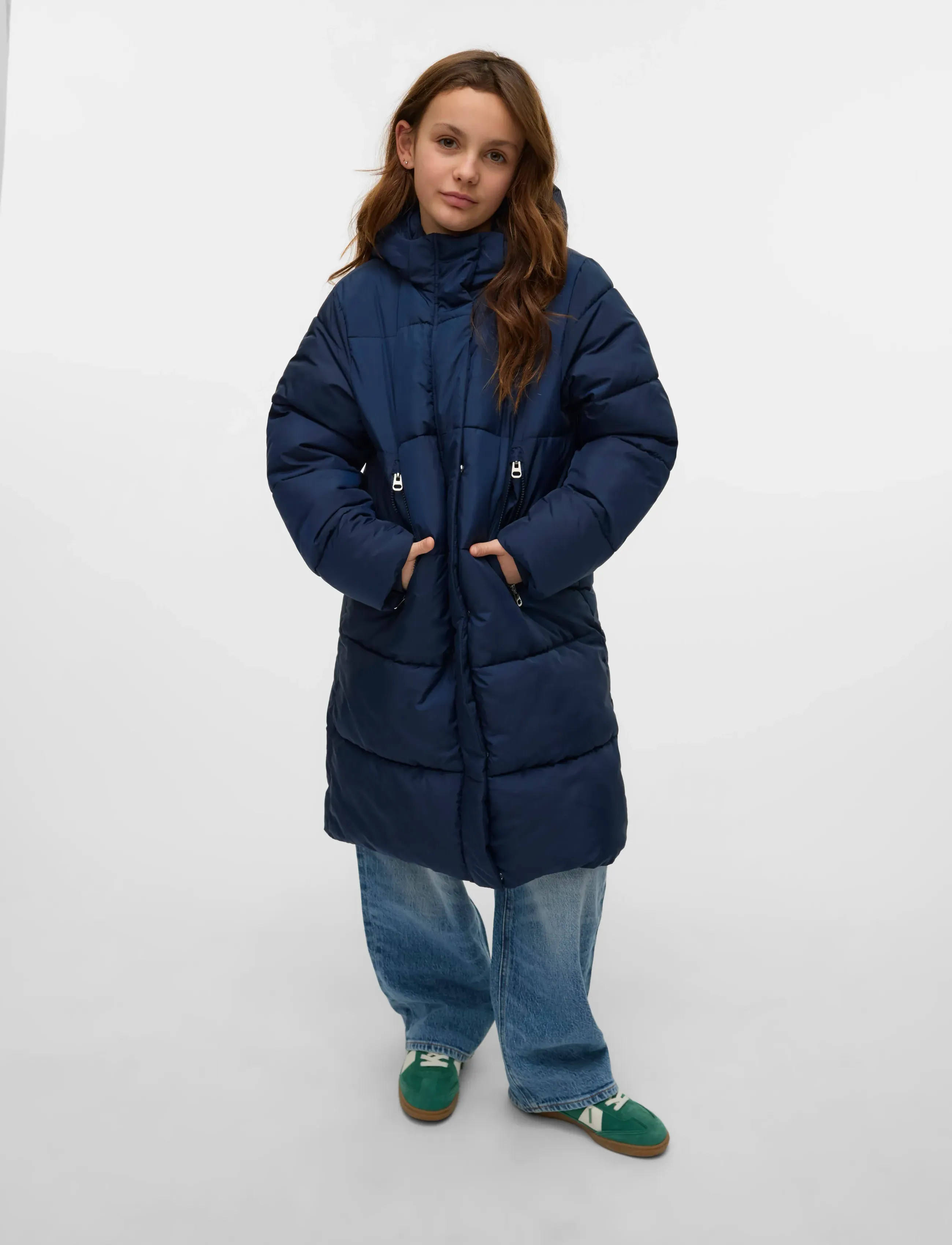 Vero Moda Girl - VMNOVA COAT HOOD GA GIRL - veste d'hiver - navy blazer - 4