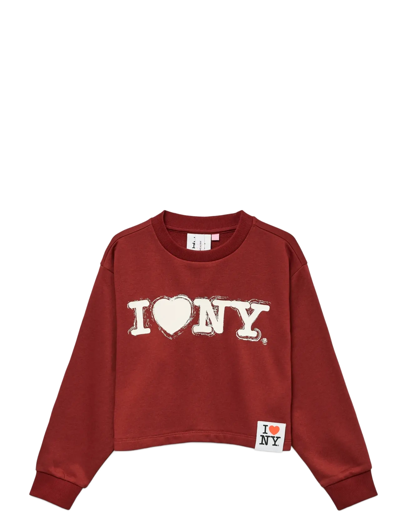 Vero Moda Girl Vmnewyork Red Ls Short Sweat Jrs Girl, 146/152, Burgundy, Sweatshirts & Hættetrøjer > Sweatshirts, Børn