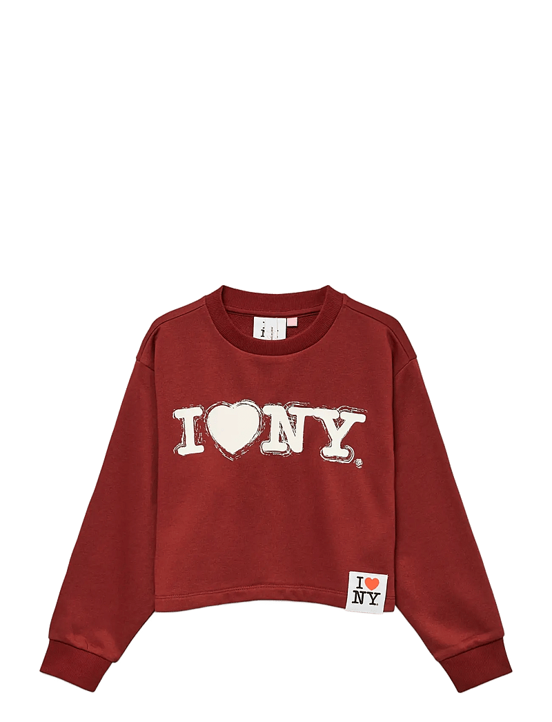 Vero Moda Girl - VMNEWYORK RED LS SHORT SWEAT JRS GIRL - sweatshirts - syrah - 0
