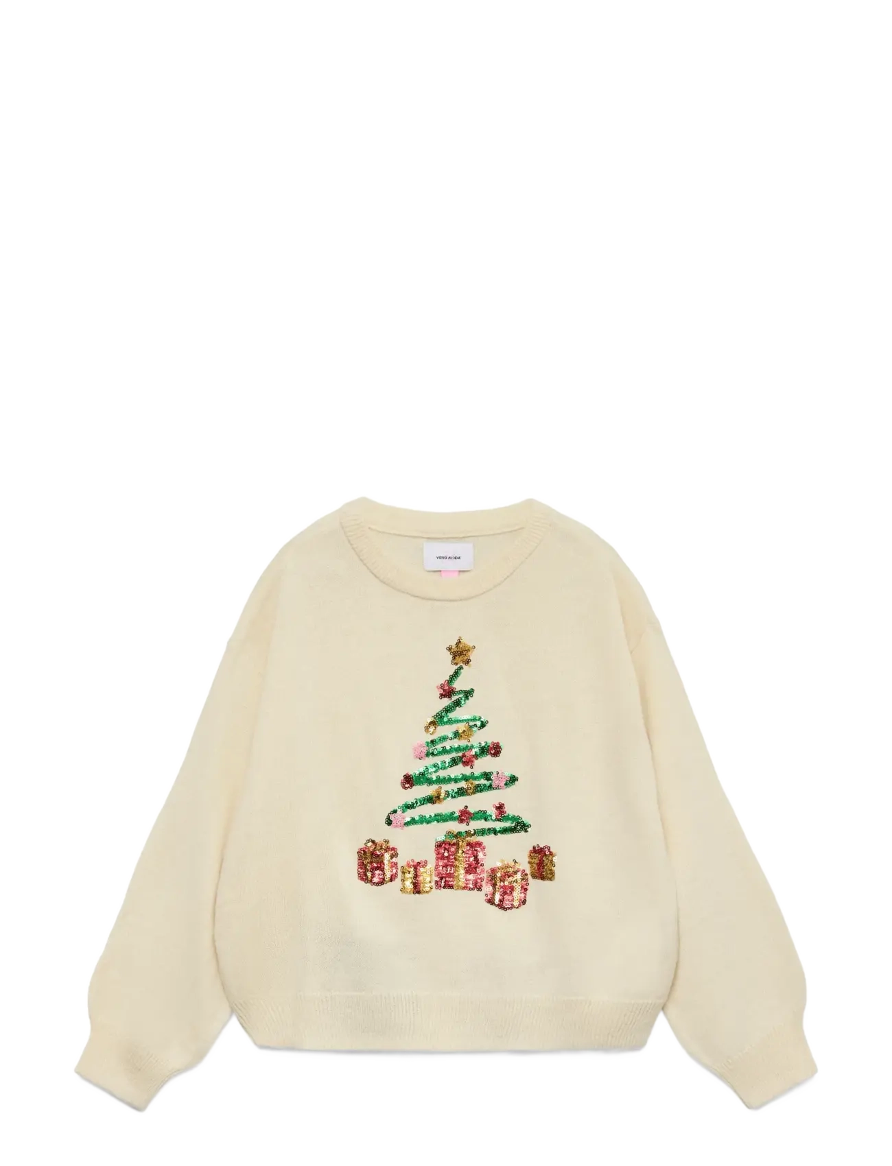 Vero Moda Girl VMGLITTER LS O-NECK XMAS GIRL - Trøjer - BIRCH / cream