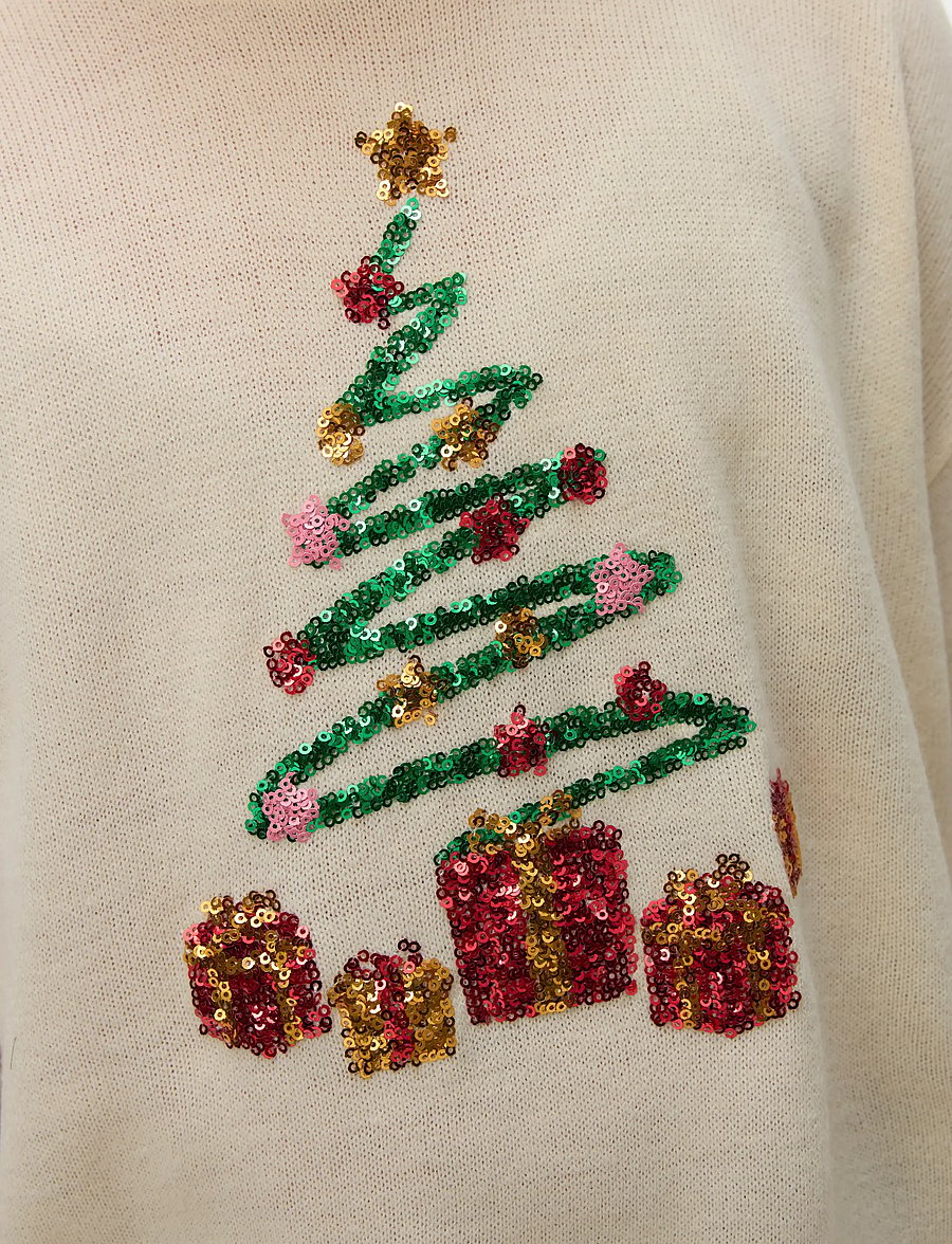 Vero Moda Girl - VMGLITTER LS O-NECK XMAS GIRL - pullover - birch - 4