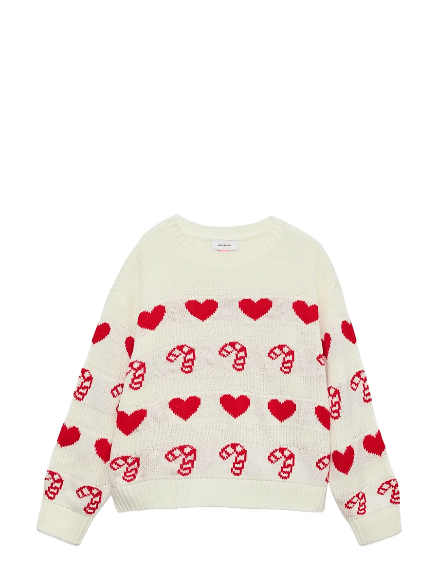 Vero Moda Girl - VMCANDYHEARTS LS O-NECK PULL. XMAS GIRL - pullover - birch - 1