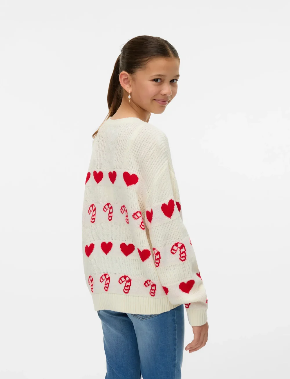 Vero Moda Girl - VMCANDYHEARTS LS O-NECK PULL. XMAS GIRL - pullover - birch - 2