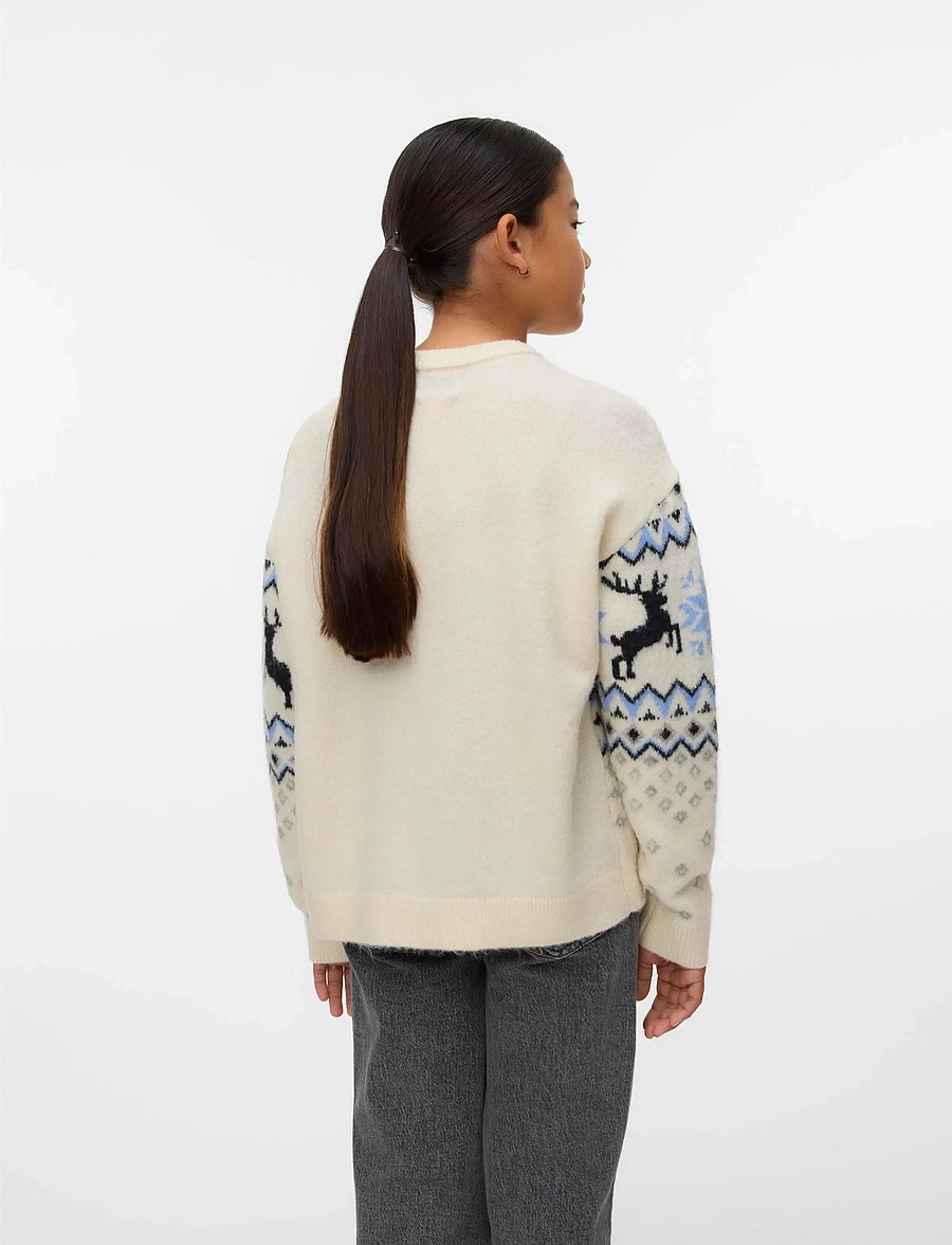 Vero Moda Girl - VMSANTANORDIC LS O-NECK PULL. XMAS GIRL - pulls - birch - 2