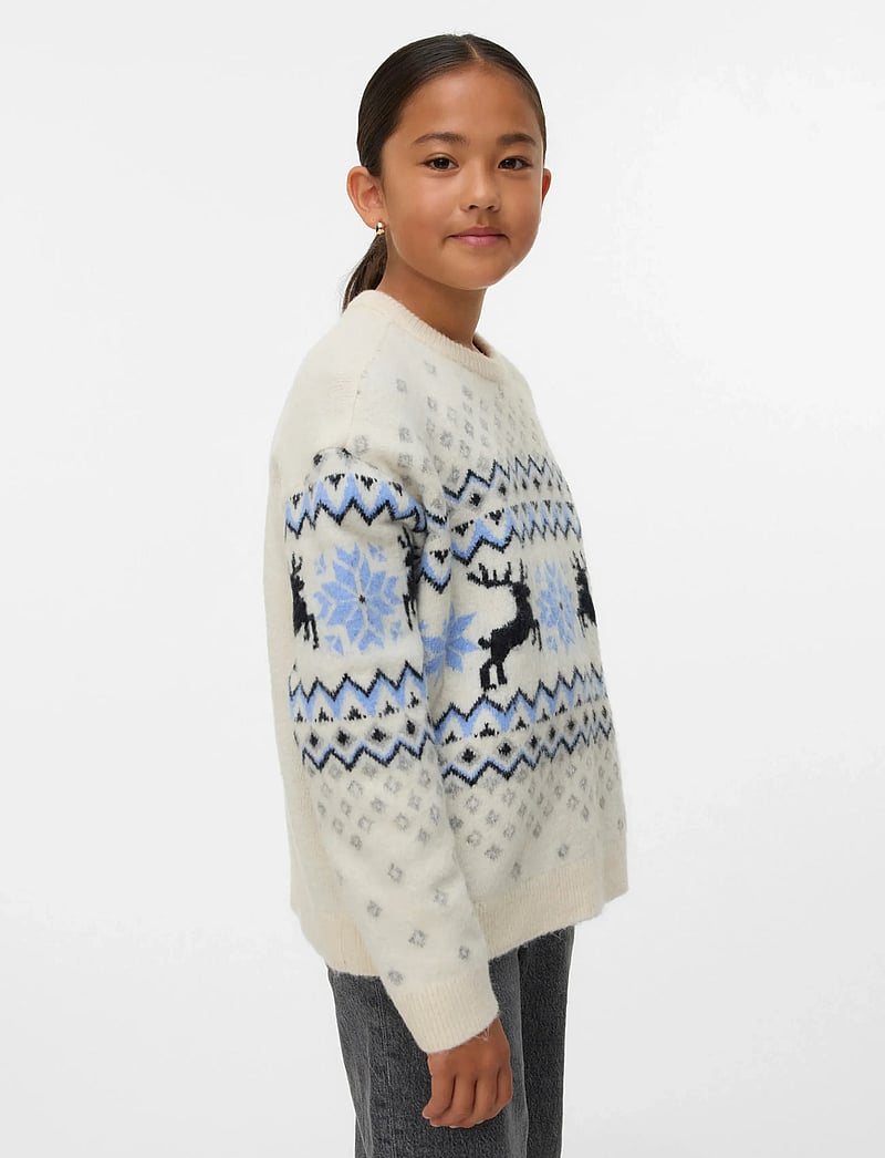 Vero Moda Girl - VMSANTANORDIC LS O-NECK PULL. XMAS GIRL - trøjer - birch - 3