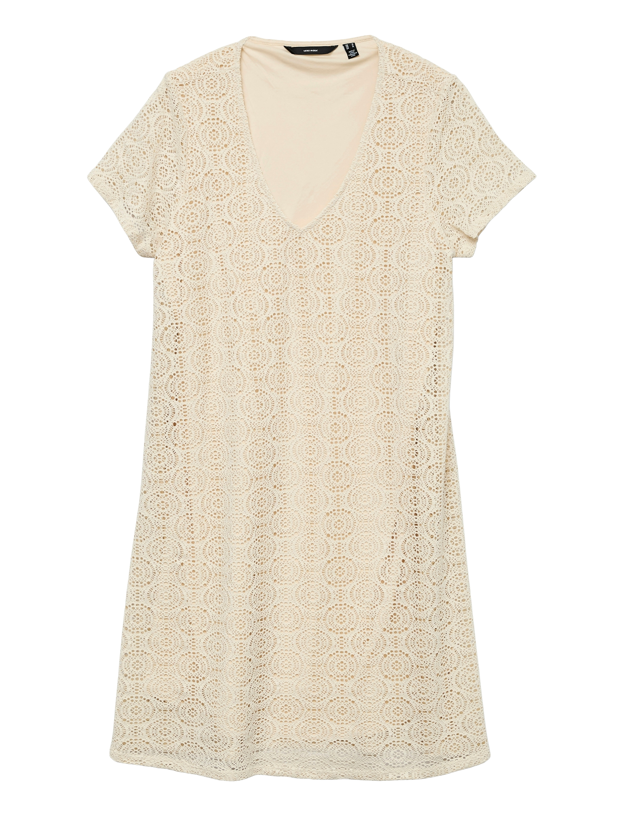 Vero Moda Girl Vmmaya Ss V Neck Short Dress Jrs Girl, 164, Cream > Dresses, Dame