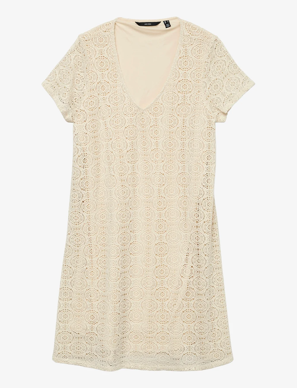 Vero Moda Girl - VMMAYA SS V NECK SHORT DRESS JRS GIRL - kurzärmelige freizeitkleider - birch - 0